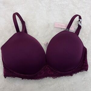Victorias Secret Body By Victoria Wireless Maternity Nursing Bra 32DD Plum Lace